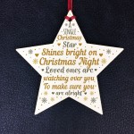 Handmade Wooden Star Christmas Memorial Tree Decoration Bauble