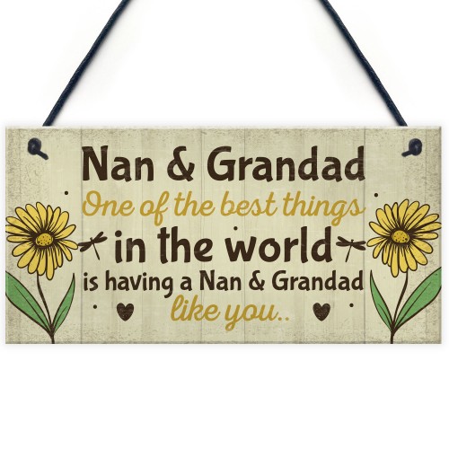 Nan And Grandad Christmas Birthday Gifts Plaque Grandparent Gift