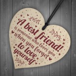 Best Friend Gift For Women Handmade Wooden Heart Friendship Sign