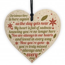 Handmade Christmas Memorial Wood Heart Tree Decorations Memorial