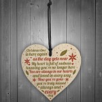 Handmade Christmas Memorial Wood Heart Tree Decorations Memorial
