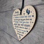 Daddy To Be Gifts From Daughter And Son Wood Heart From Bump