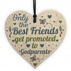 Best Friend Gift Godparents Gift For Christening Wood Heart Sign