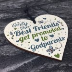 Best Friend Gift Godparents Gift For Christening Wood Heart Sign