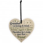 Grandad Christmas Birthday Gift Wooden Heart Sign Gift Keepsake