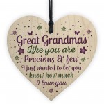 Great Grandparent Gifts Great Grandma Wooden Heart Plaque Gift