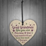 Great Grandparent Gifts Great Grandma Wooden Heart Plaque Gift