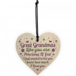 Great Grandparent Gifts Great Grandma Wooden Heart Plaque Gift