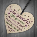 Great Grandparent Gifts Great Grandma Wooden Heart Plaque Gift