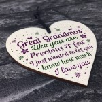 Great Grandparent Gifts Great Grandma Wooden Heart Plaque Gift