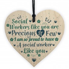 Social Worker Gift Wood Heart Thank You Gift For Friend Keepsake