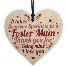 Christmas Gifts For Mum Thank You Wood Heart Foster Mum Gift