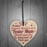 Christmas Gifts For Mum Thank You Wood Heart Foster Mum Gift