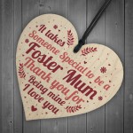 Christmas Gifts For Mum Thank You Wood Heart Foster Mum Gift