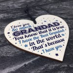 Birthday Christmas Gift For Grandad Handmade Wooden Heart Sign