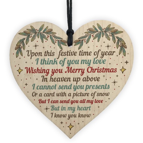 Christmas Memorial Decorations Mum Dad Nan Hanging Wooden Bauble