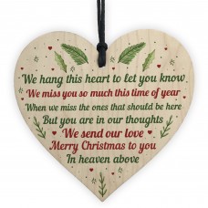 In Memory Of Mum Dad Nan Memorial Heart CHRISTMAS Tree Gift