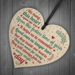 Wood Heart Christmas Tree Memorial Decoration For Mum Nan Dad