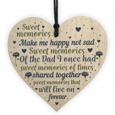 Christmas Tree Grave Memorial Ornament For Dad Wooden Heart