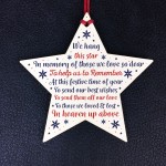 Christmas Memorial Decorations Hanging Wooden Star Bauble Gifts