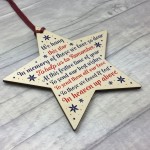 Christmas Memorial Decorations Hanging Wooden Star Bauble Gifts