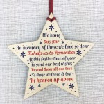 Christmas Memorial Decorations Hanging Wooden Star Bauble Gifts