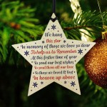 Christmas Memorial Decorations Hanging Wooden Star Bauble Gifts