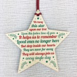 Christmas Memorial Bauble Tree Decorations Handmade Wooden Star