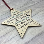 Christmas Memorial Tree Decoration Hanging Wood Star Ornament