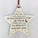 Christmas Memorial Tree Decoration Hanging Wood Star Ornament