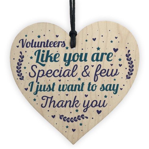 Volunteer Thank You Gift Wood Hanging Heart Gift For Colleagues 