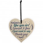 Volunteer Thank You Gift Wood Hanging Heart Gift For Colleagues 