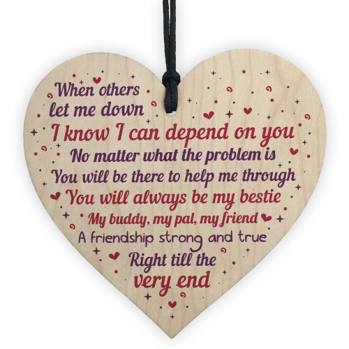 Best Friend Heart Friendship Sign Thank You Plaque Keepsake Gift