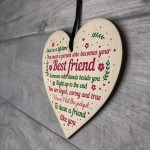 Best Friend Birthday Gifts Thank You Wooden Hanging Heart Plaque