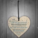 Mum Dad Grandad Friend Heart Memorial Plaque Bereavement Gift