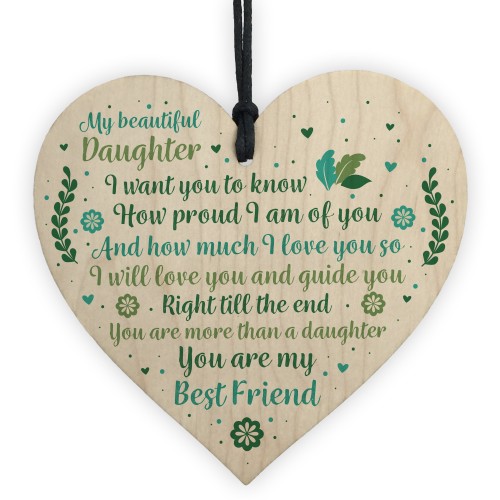 Mother And Daughter Keepsake Gift Plaque Wooden Heart Sign