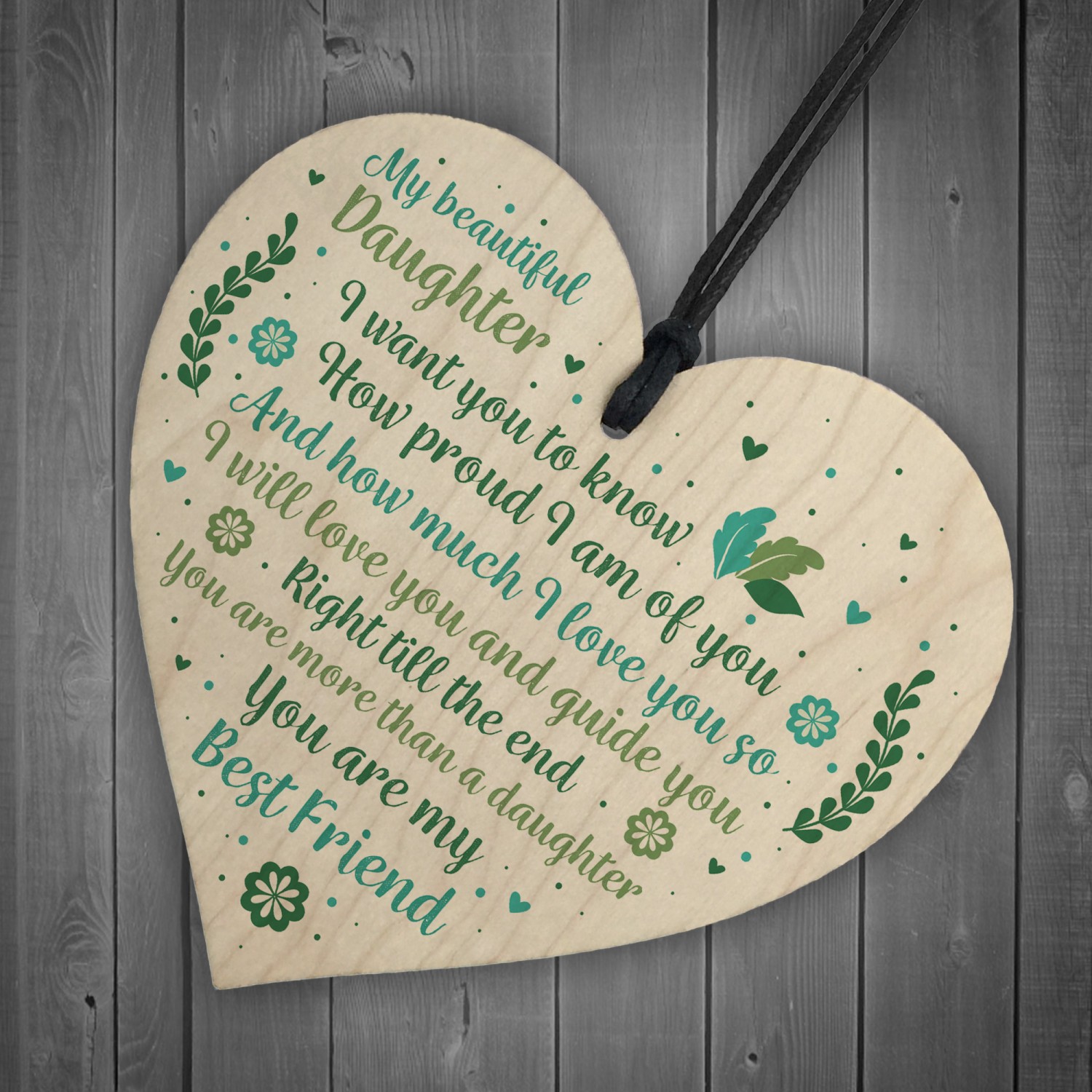 Mother And Daughter Wooden Heart Keepsake Plaque - Christmas / Birthday Gift Sign