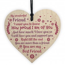 Best Friend Keepsake Gift Wood Heart Plaque Birthday Christmas