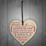 Best Friend Keepsake Gift Wood Heart Plaque Birthday Christmas