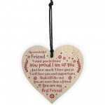 Best Friend Keepsake Gift Wood Heart Plaque Birthday Christmas