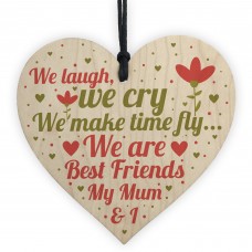 Mum Best Friend Gifts Wooden Heart Sign Christmas Birthday Gift