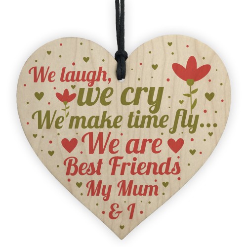 Mum Best Friend Gifts Wooden Heart Sign Christmas Birthday Gift
