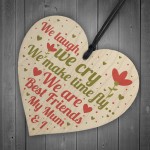 Mum Best Friend Gifts Wooden Heart Sign Christmas Birthday Gift