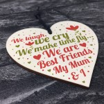 Mum Best Friend Gifts Wooden Heart Sign Christmas Birthday Gift