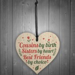 Cousin Keepsake Gift For Christmas Birthday Heart Friend Plaques