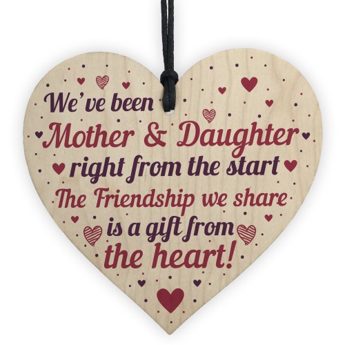 Mother Daughter Keepsake Wooden Heart Gift For Mum Daughter