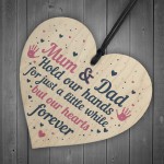Mum And Dad Ornament Gift From Daughter Son Wooden Heart