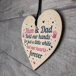 Mum And Dad Ornament Gift From Daughter Son Wooden Heart