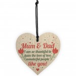 Mum And Dad Joint Gifts Wood Heart Birthday Christmas Thank You 
