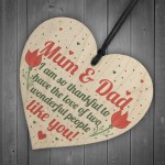 Mum And Dad Joint Gifts Wood Heart Birthday Christmas Thank You 